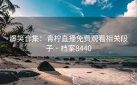 爆笑合集：青柠直播免费观看相关段子 · 档案8440