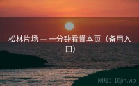松林片场 — 一分钟看懂本页（备用入口）